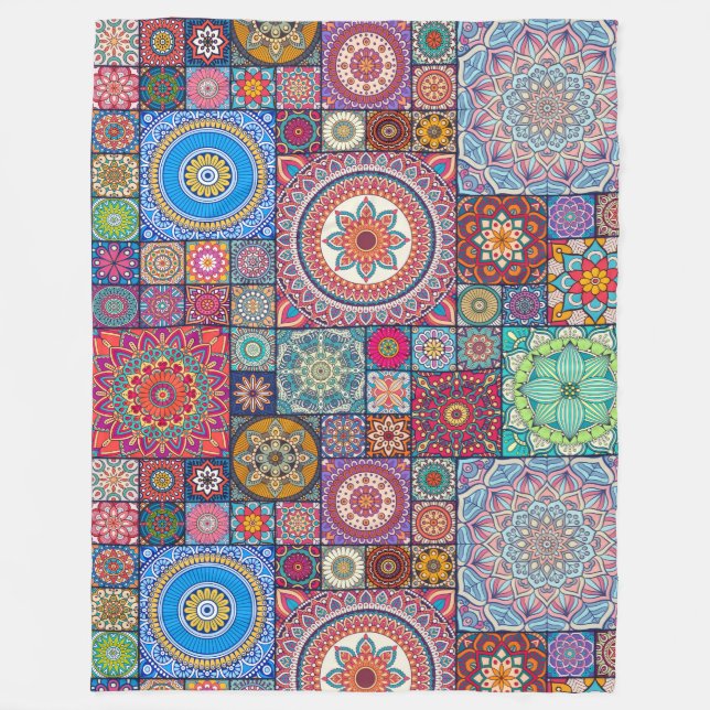 Couverture Polaire Mandala Quilt Motif (Devant)