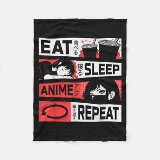 Couverture Polaire Manger Dormir Anime Répéter Otaku Japonais Manga K