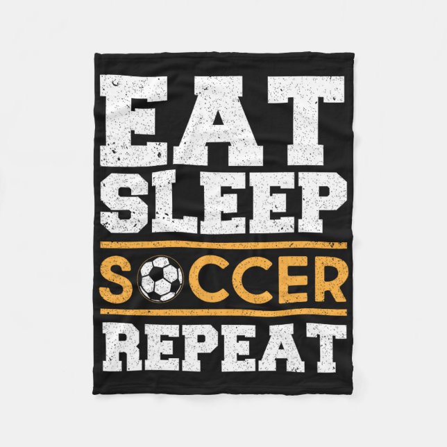 Couverture Polaire Manger Dormir Football Répéter - Cadeau pour joueu (Devant)
