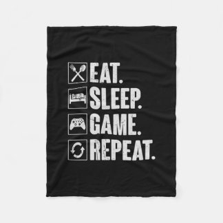Couverture Polaire Manger Dormir Jeu Répéter Drôle Cadeau de joueur d