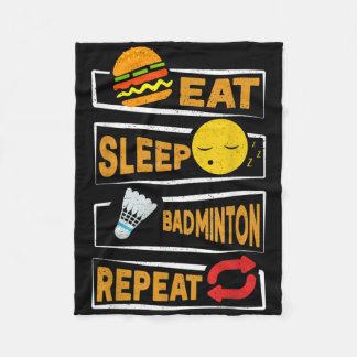 Couverture Polaire Mangez le sommeil Badminton Répéter _ Funny Badmin