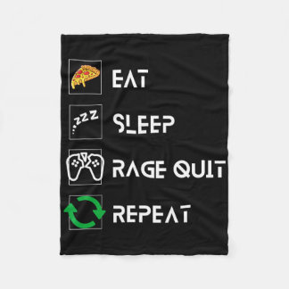 Couverture Polaire Mangez Sleep Rage Quit Repeat - Drôle Gamer Lifest