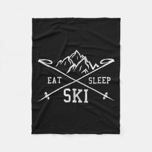 Couverture Polaire Mangez Sleep Ski Repeat - Ski Mountains Winter Spo