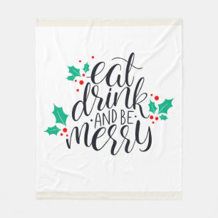 Couverture Polaire Mangez un verre et soyez joyeux Design