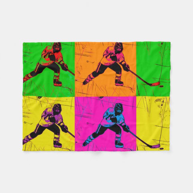 Couverture Polaire Manipulation des bâtons Joueur de hockey Blanche d (Devant (Horizontal))