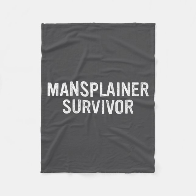 Couverture Polaire Mansplainer Survivor Funny Simple Design  (Devant)