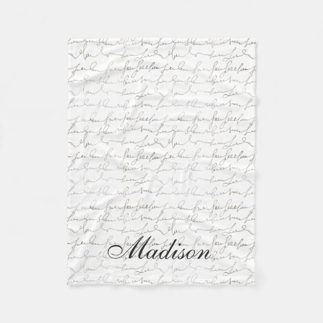 Couverture Polaire Manuscrit de fantaisie écrivant le nom fait sur (Devant)