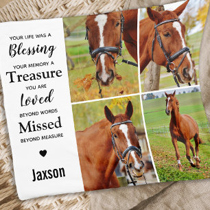 Couverture Polaire Marble Horse Pet Photo Memorial