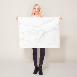 Couverture Polaire Marbre Blanc