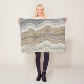 Couverture Polaire marbre gris brun scandinave minimaliste