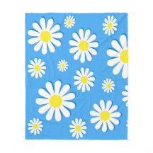 Marguerites blanches sur fond bleu