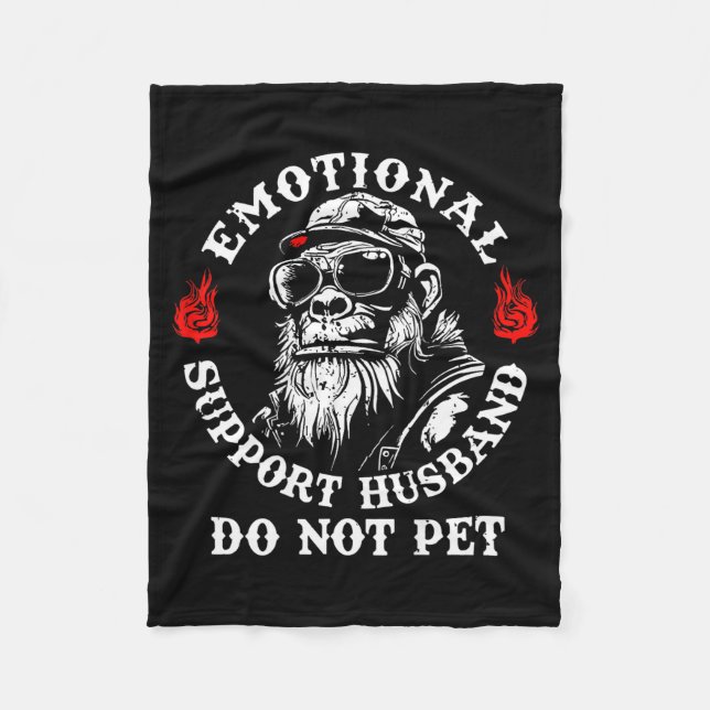 Couverture Polaire Mari Support Emotionnel Ne Caressez Pas Le Singe D (Devant)