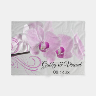 Couverture Polaire Mariage de l'élégance de l'orchidée rose