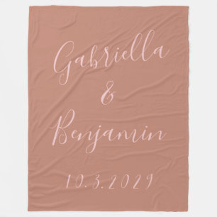 Couverture Polaire Mariage de noms personnalisés minimaliste en terre
