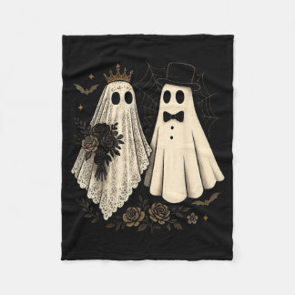 Couverture Polaire Mariage d'Halloween de la mariée et du marié fantô