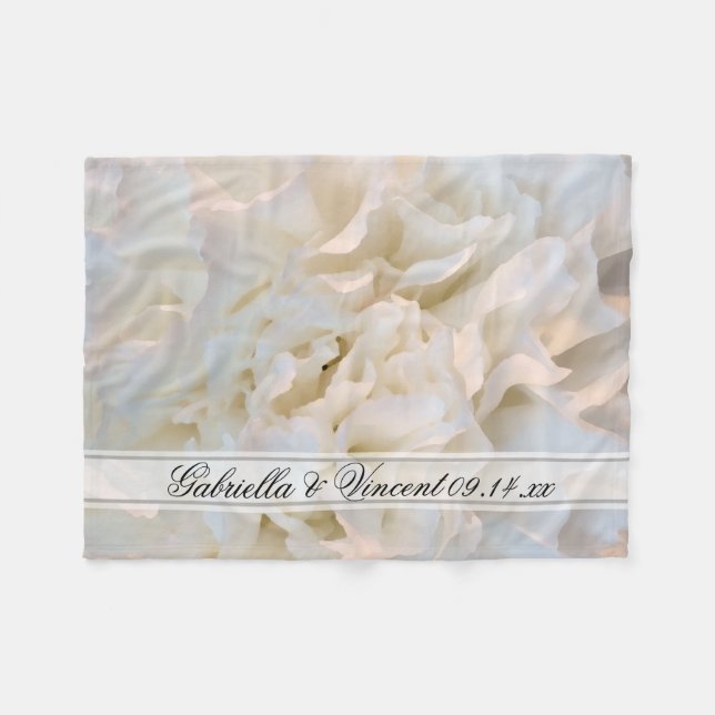 Couverture Polaire Mariage floral de carnation blanche (Devant (Horizontal))