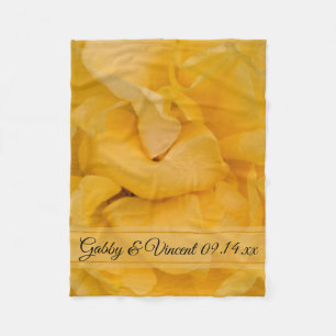Couverture Polaire Mariage floral rose jaune