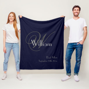 Couverture Polaire Mariage Meilleur Homme Cadeau Moderne Monogramme M