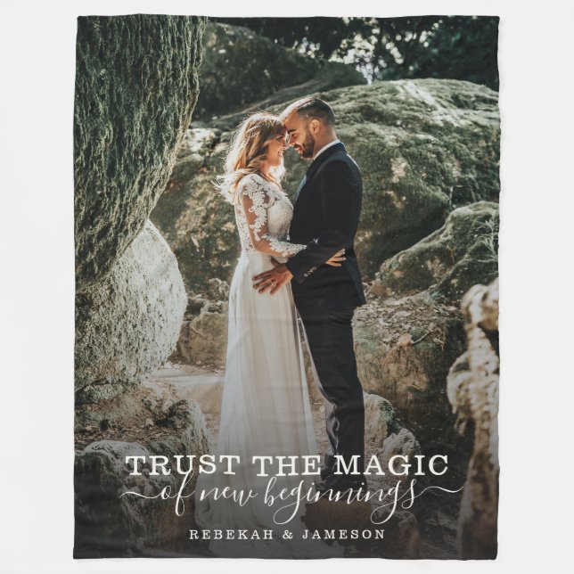 Couverture Polaire Mariage moderne chic Love Couple Trust Magie Photo (Devant)