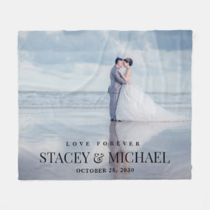 Couverture Polaire Mariage photo personnalisé Love Forever