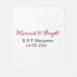 Couverture Polaire Marié & lumineux ajouter nom de couple mariage ajo