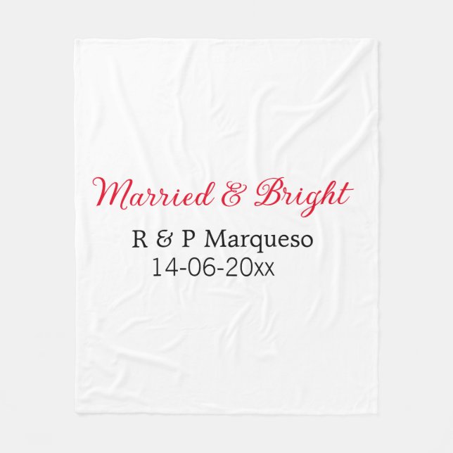 Couverture Polaire Marié & lumineux ajouter nom de couple mariage ajo (Devant)