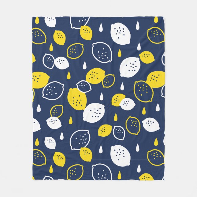 Couverture Polaire Marine Blue Lemon Art - Refresh Citrus Design (Devant)