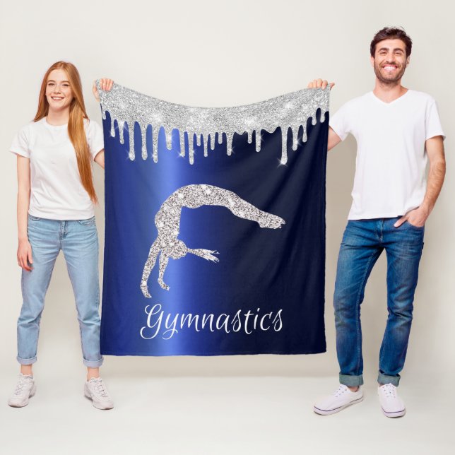 Couverture Polaire Marine Blue Metallic Argent Sparkle Gymnastique (En situation)