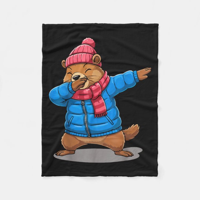 Couverture Polaire Marmotte Dabbing Marmotte Drôle 2 Février Marmotte (Devant)