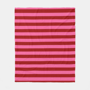 Couverture Polaire Maroon Rouge rose rayures Design