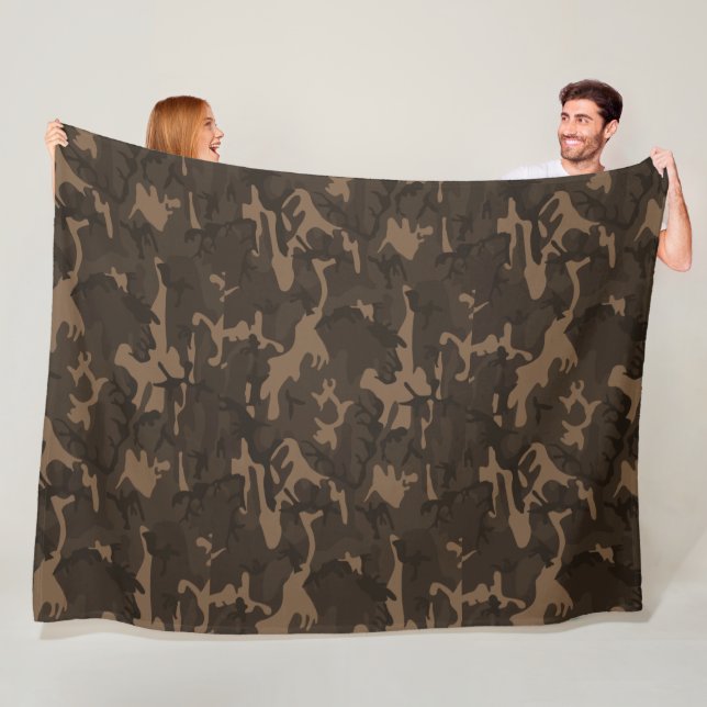 Couverture Polaire Marron Camouflage (En situation)