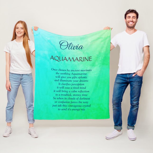 Couverture Polaire Mars Birthstone Aquamarine design (En situation)