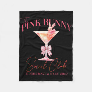 Couverture Polaire Martini Pâques Lapin Rose Queue Club Social Joyeus