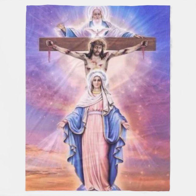 Couverture Polaire MARY, JÉSUS et DIEU (Devant)