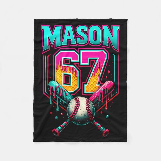 Couverture Polaire Mason 67 Funny Ice Cream Drip Baseball Ice Cream D (Devant)
