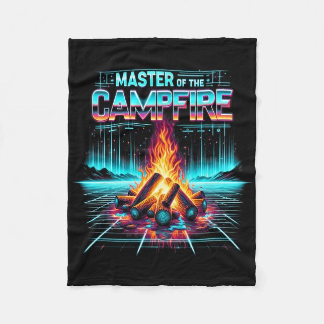 Couverture Polaire Master Of The Campfire Dad Men Camping Enthusiast  (Devant)