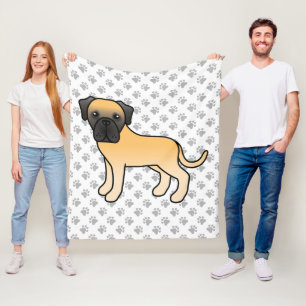Couverture Polaire Mastiff Anglais Fauve Chien de Dessin Animé Mignon