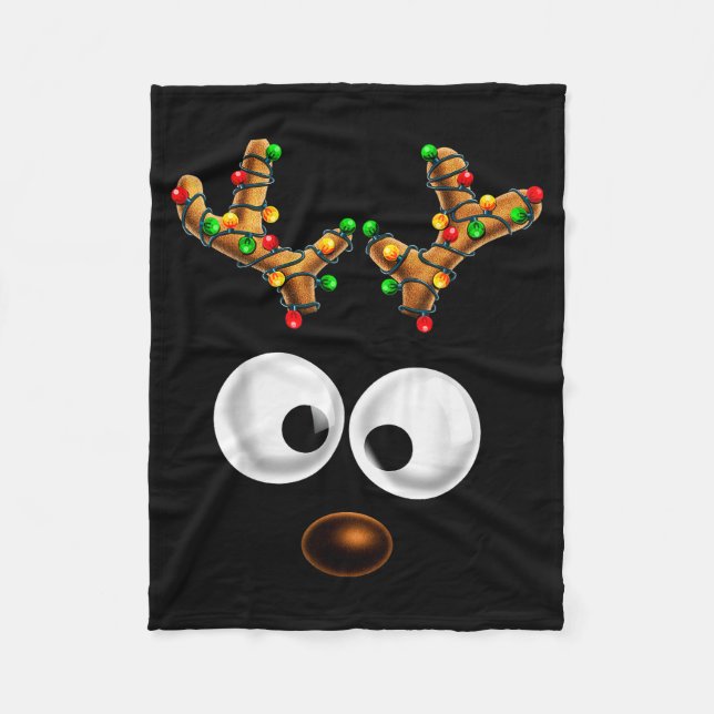 Couverture Polaire Matching Family Christmas Reindeer Face Christmas  (Devant)