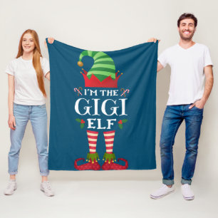 Couverture Polaire Matching Family Funny Je suis le Gigi Elf Christma
