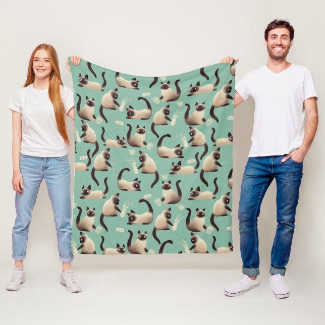 Couverture Polaire Mauvais chats siamois frapper des trucs (En situation)