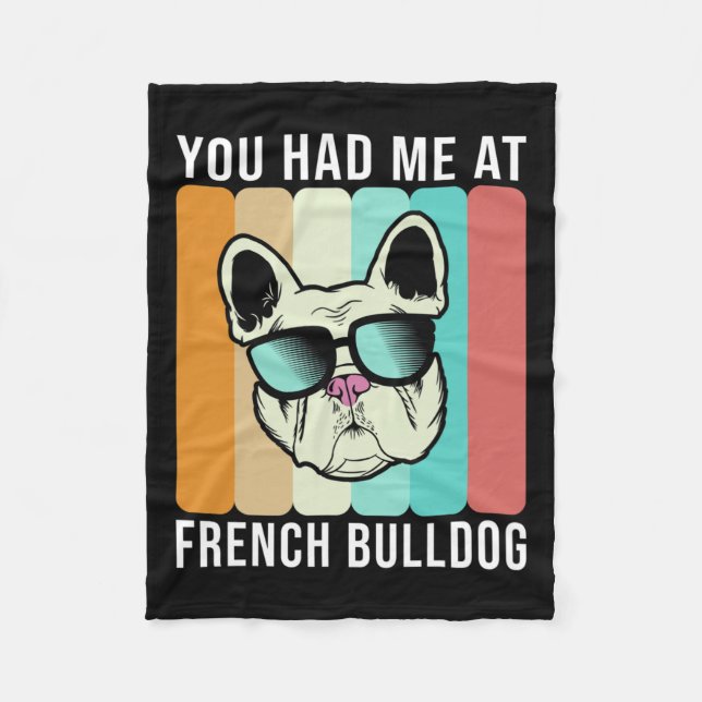Couverture Polaire M'Avait Eu À French Bulldog Fun Frenchie (Devant)