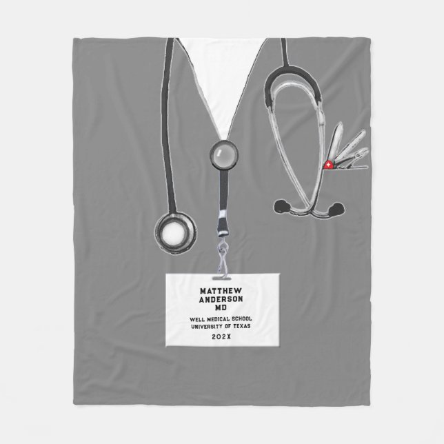 Couverture Polaire Médecin personnalisé (Devant)
