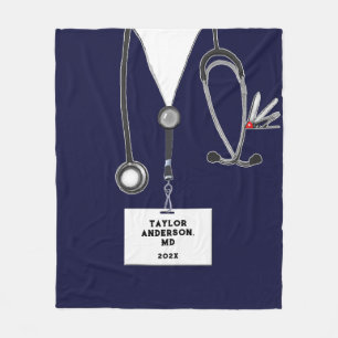 Couverture Polaire Médicale Docteur Fleece Blanche