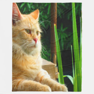 Couverture Polaire Méditation du chat Ginger Tabby