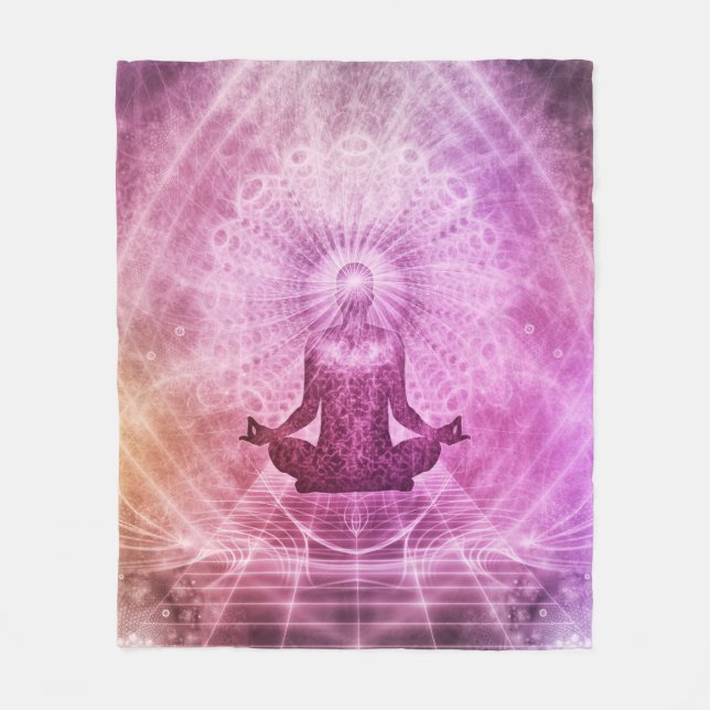 Couverture Polaire Méditation du Yoga spirituel Zen coloré (Devant)