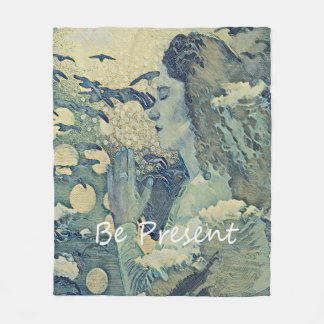 Couverture Polaire Méditation Prière spirituelle Femme Dormir bleu