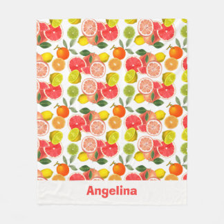Couverture Polaire Mediterranean Lemon  Leaves name Fleece Blanket