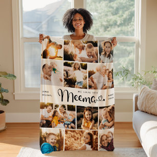 Couverture Polaire Meema We love you Hearts Modern Photo Collage