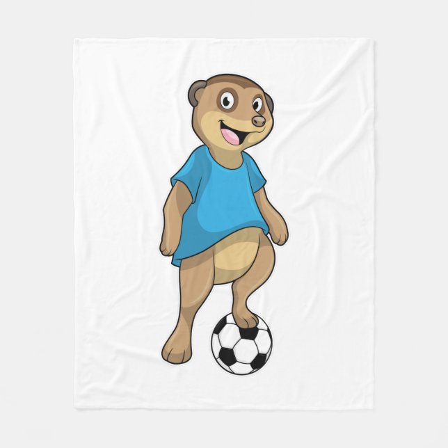 Couverture Polaire Meerkat comme joueur de football avec Soccer (Devant)