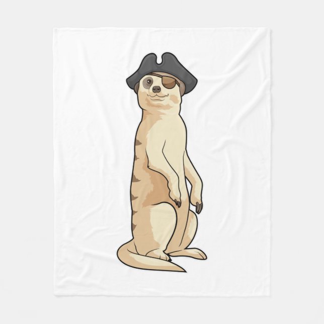 Couverture Polaire Meerkat comme Pirate avec casquette pirate (Devant)